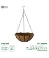 GloboStar® Artificial Garden SALAMINA 20480 Κρεμαστό Κασπώ Γλάστρα - Flower Pot από Φλοιό Καρύδας Καφέ Φ30cm x Υ15cm